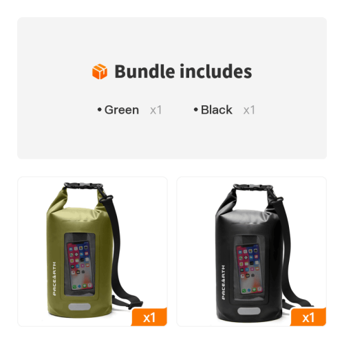 Waterproof Dry Bag 10L/20L/30L; Fishing Bag With Clear Phone Case; Roll Top Lightweight Floating Backpack Dry Sack; Keeps Gear Dry For Kayaking;