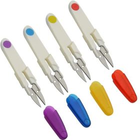 2/4pcs Multipurpose U-Shape Yarn Scissor; Thread Scissors With Safety Cover For Fishing Line; Clothes Thread Embroidery Cross-stitch Craft; DIY P
